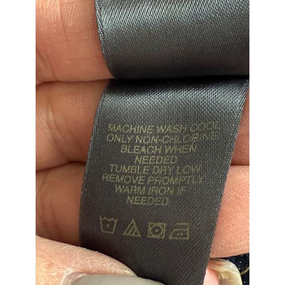 Women's Liz Claiborne Denim Blue Jean Tan Trimmed Snap Front Jacket Size 4 - Picture 5 of 9